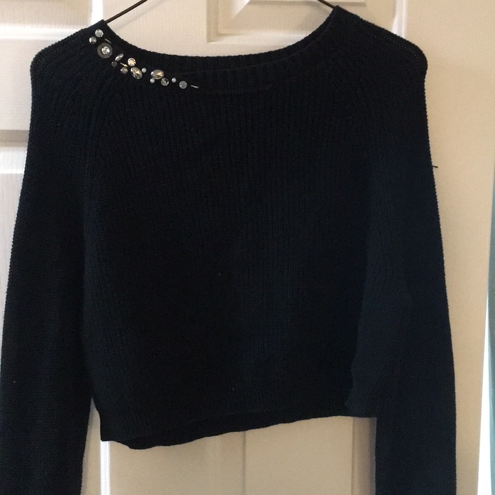 Black cropped sweater new with tags!